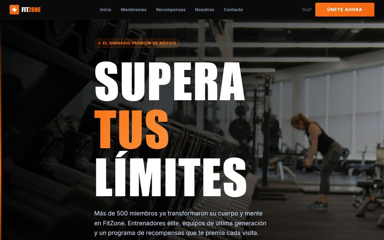 Vista previa de App de Fidelización para Gym