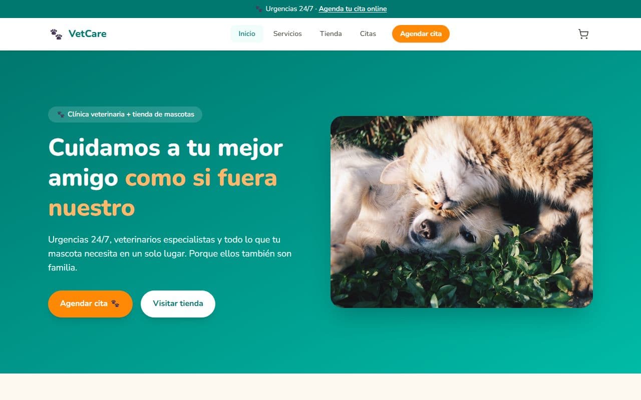 Vista previa de Gestión de Clínica Veterinaria VetCare