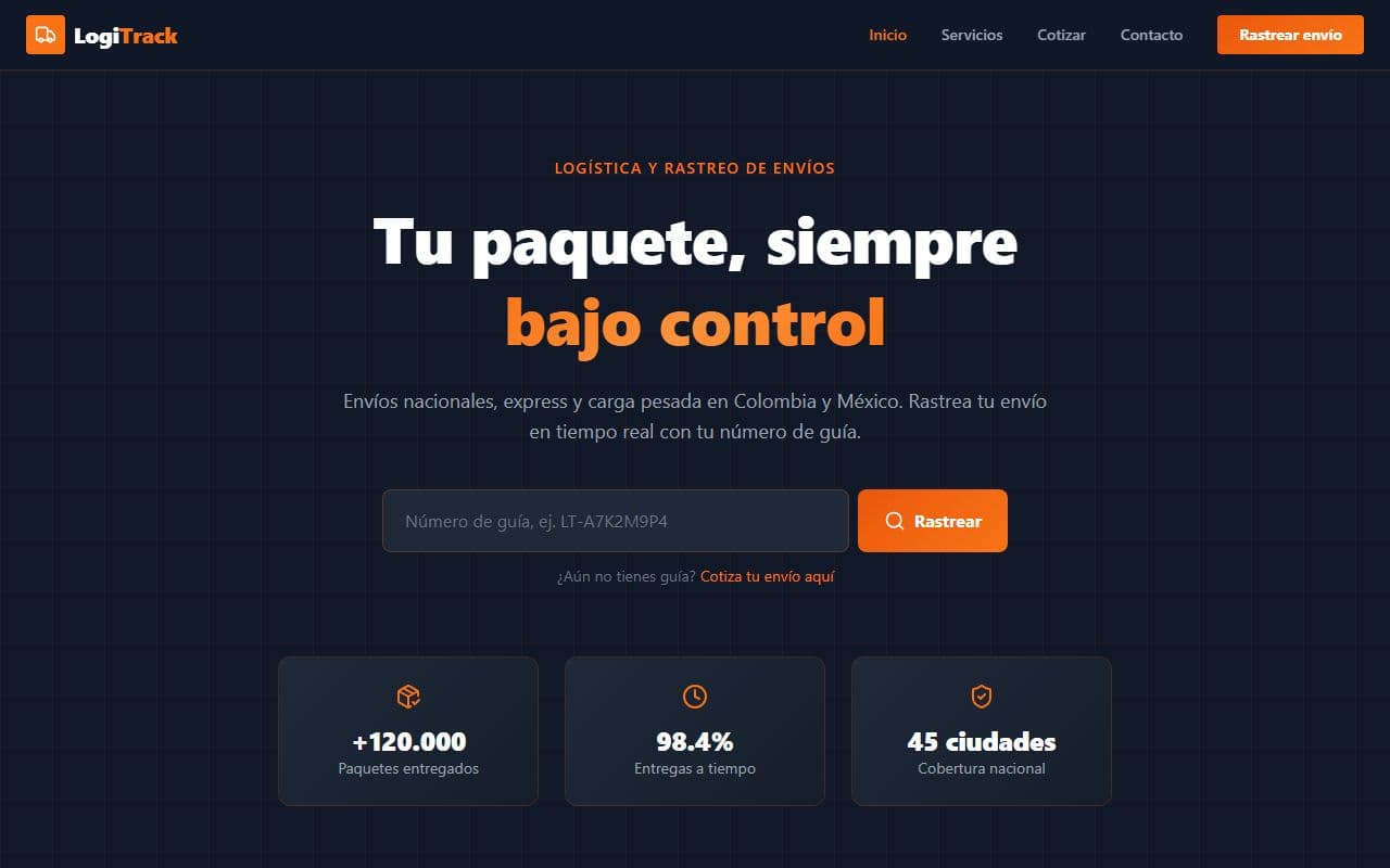 Vista previa de Logística y Rastreo LogiTrack