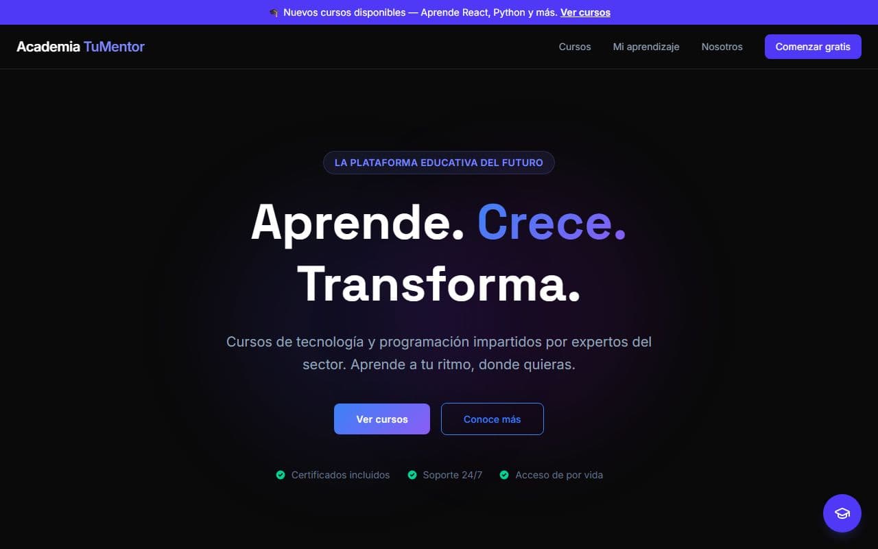 Vista previa de Plataforma de Clases Online