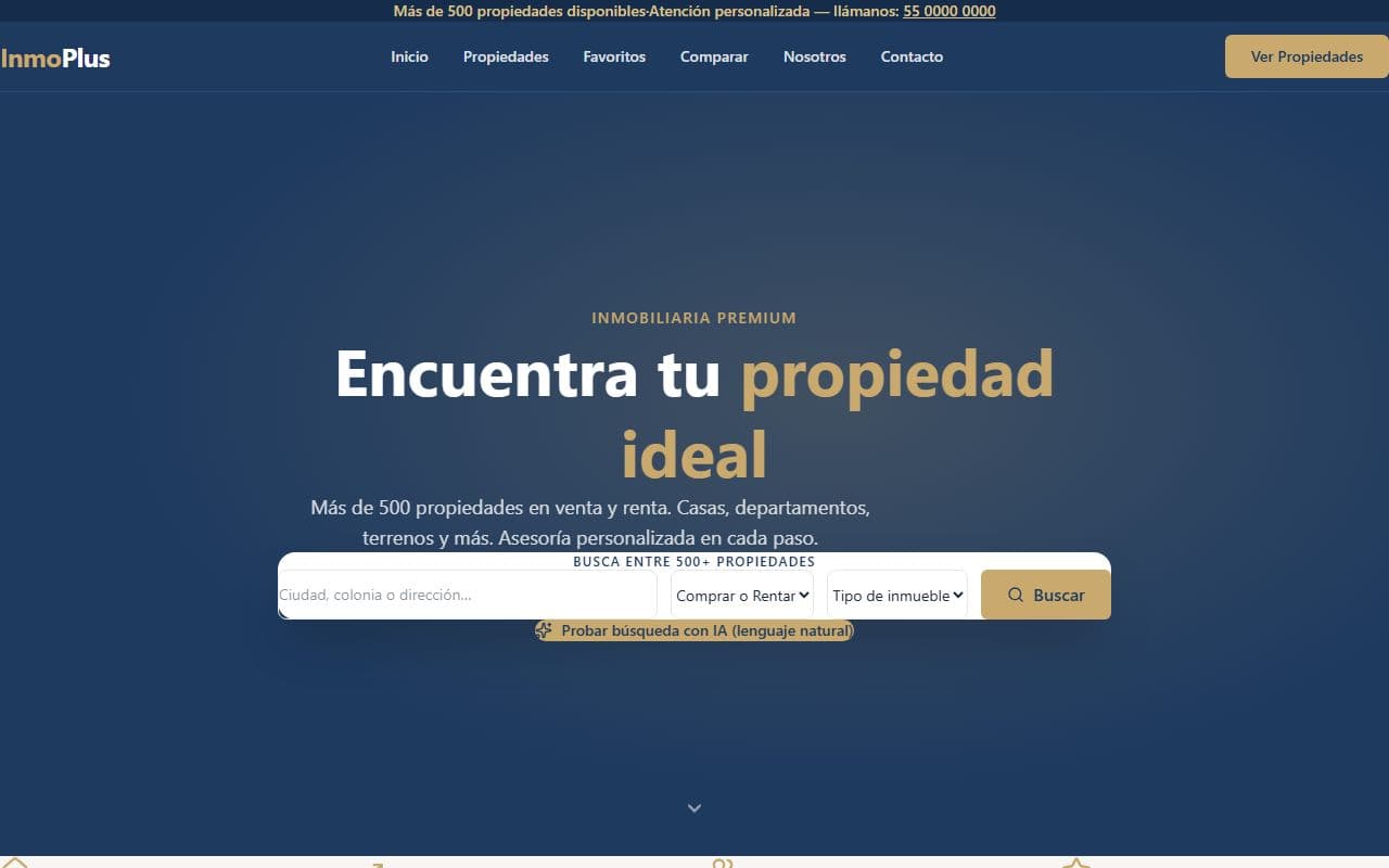 Vista previa de Sitio Web para Inmobiliaria